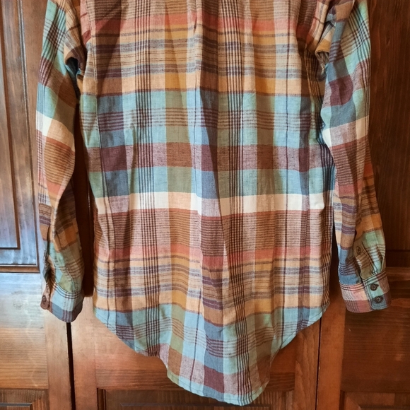 Toad & Co Recycled Cotton Plaid Pullover Button Tunic Top With Pockets Size S - Picture 13 of 14